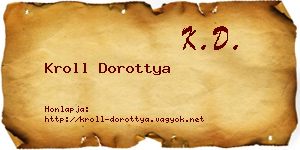 Kroll Dorottya névjegykártya